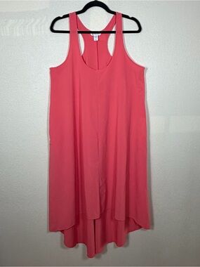 Athleta Presidio Midi Hi Low Dress M Lightweight Breezy Athletic Pockets Sporty